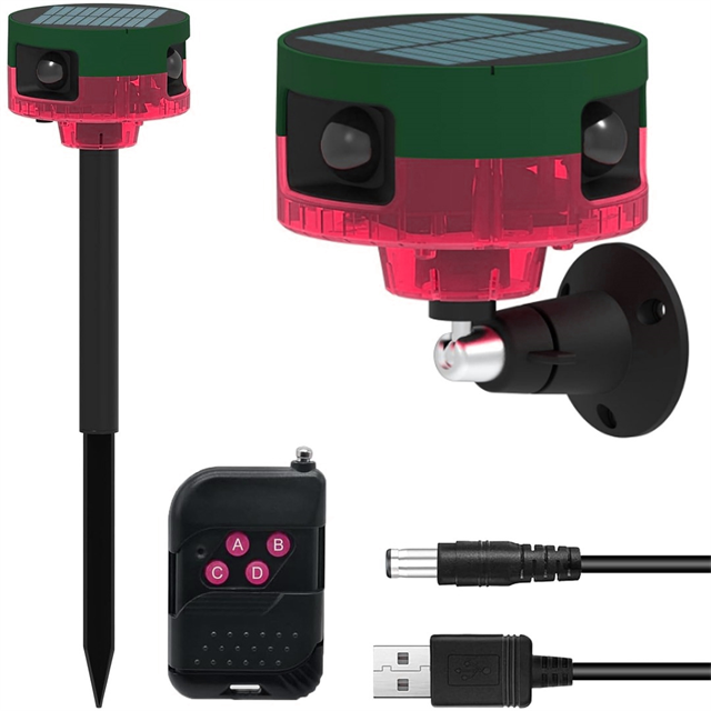 PowerMaster PM-26946 13 Farklı Sesli Hayvan Kovucu Alarm Cihazı Mikrofonlu Solar Panelli