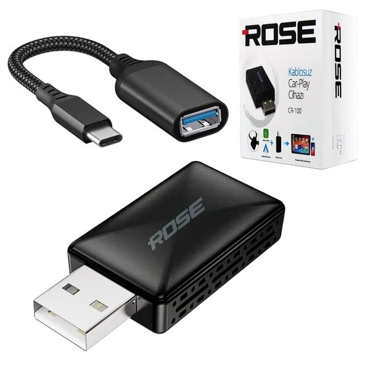 Oto Wireless Carplay İos Android Ekran Yansıtma Dongle Rose CR-100