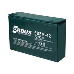 AKÜ 12 VOLT 42 AMPER ORBUS 6DZM42  ( 270 X 77 X 170 MM ) ( ELEKTRİKLİ BİSİKLET AKÜSÜ )