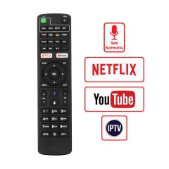 WEKO KR DREAMSTAR ANDROID NETFLIX-YOUTUBE TUŞLU SES KOMUTLU TV UYUMLU UYDU KUMANDASI (YAZISIZ)
