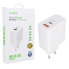 WEKO WK-21446 S11-UC 25 WATT 3.0 AMPER TYPE-C + USB ŞARJ BAŞLIK ADAPTÖRÜ