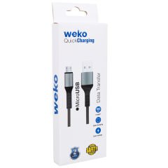 WEKO WK-22023 USB TO MICRO USB ÖRGÜLÜ LACİVERT ŞARJ KABLOSU (NO:14)