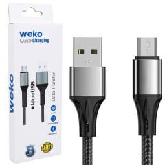 WEKO WK-22023 USB TO MICRO USB ÖRGÜLÜ LACİVERT ŞARJ KABLOSU (NO:14)