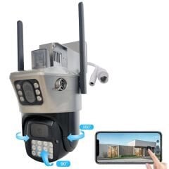 Rose AHD-30180 R24 Wifi Akıllı Çiftli Kamera 360 Derece Sesli Dış Mekan 1080p