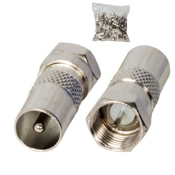 F KONNEKTOR ERKEK 60 OHM ERKEK CEVİRİCİ METAL KONNEKTOR