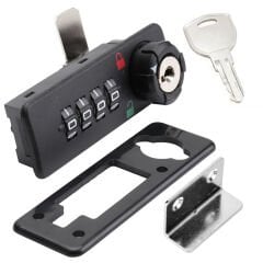 POWERMASTER PM-26731 4 HANELİ ŞİFRELİ VE ANAHTARLI MEKANİK SİYAH ÇEKMECE DOLAP KİLİDİ (SOL)