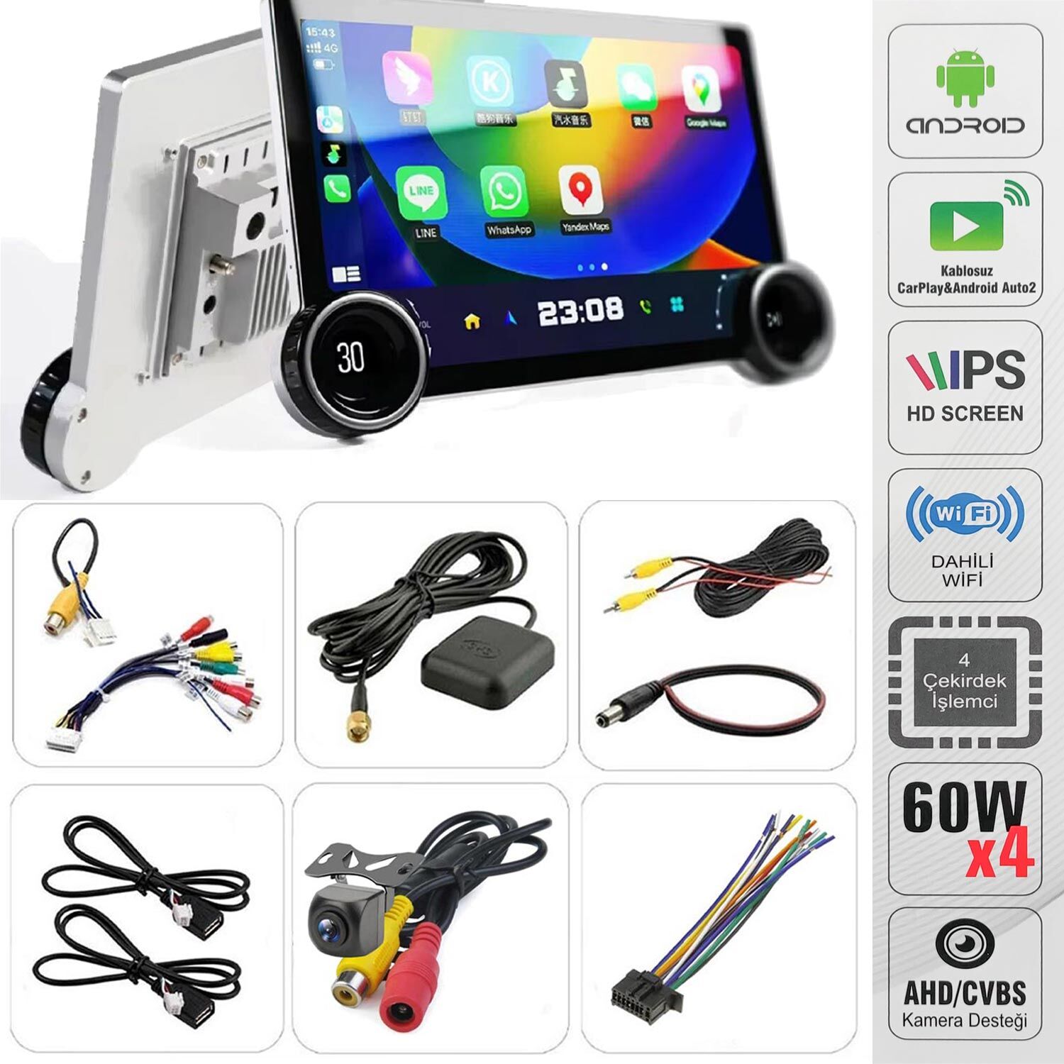 Rose DC-8710BT-232 A100 işlemci 10.1'' Android Oto Tablet 2-32 lenova üretim
