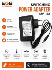 12V 5A PRİZ TİPİ ADAPTÖR