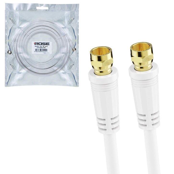 RG6 F Konnektörlü Hazır Kablo 5mt Rose RC-24-5