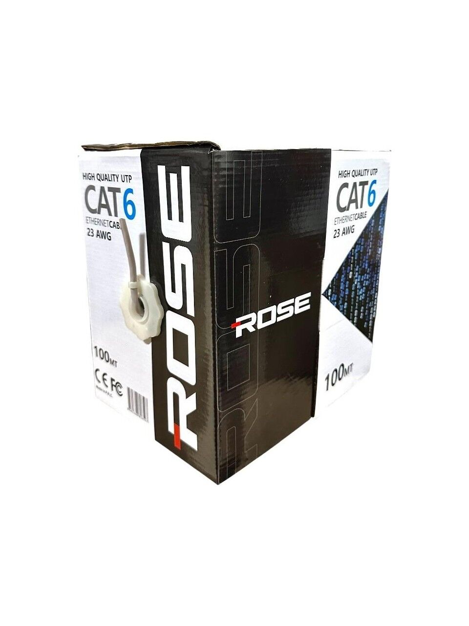 Rose 23AWG 100 Metre Cat6 Ethernet Kablo - Gri  C-6/100M