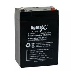 LİGHTEX LT-44 Kuru Akü 4V 4.0Ah (7X10X4.5cm) Işıldak Fener