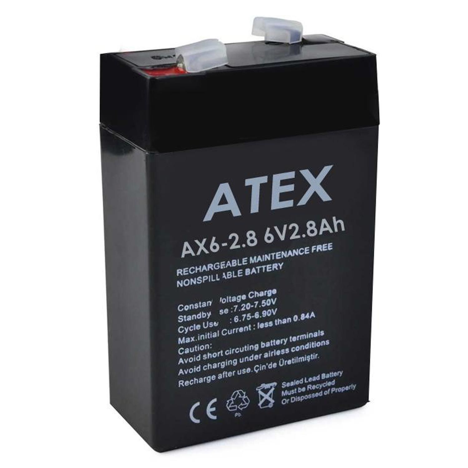 ATEX Kuru Akü 6V 2.8Ah (6.5X9.5X3.5cm)