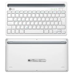 Lenovo Lecoo BK100 Bluetooth V3.0 Çoklu Cihaz Uyumlu Şarj Edilebilir Kablosuz Beyaz Türkçe Q Klavye