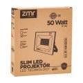 50 WATT 6500K IP66 150* ISIK ACISI 220 VOLT SİYAH SLİM KASA LED PROJEKTOR ZMR