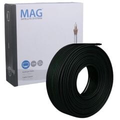 Mag Rg6/U6 Bakır Cu/Cu 80 Tel Siyah Anten Kablosu (100 Metre)