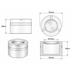 Sunup SN-37926 Araç Ev Dış Mekan İçin Metal Küllük Kaydırmaz Tabanlı Açılır Kapanır