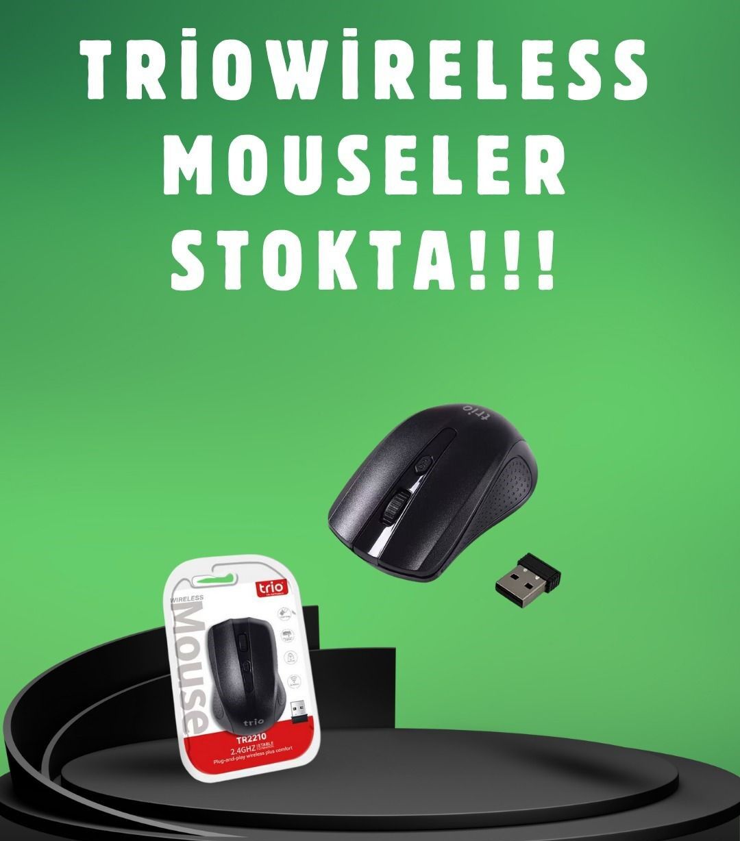 TRİO TR-2210 USB SİYAH 2.4Ghz WIRELESS MOUSE