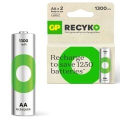 GP RECYKO GP130AAH Şarjlı Pil AA Kalem 1300 Mah Ni-Mh 2Li Paket