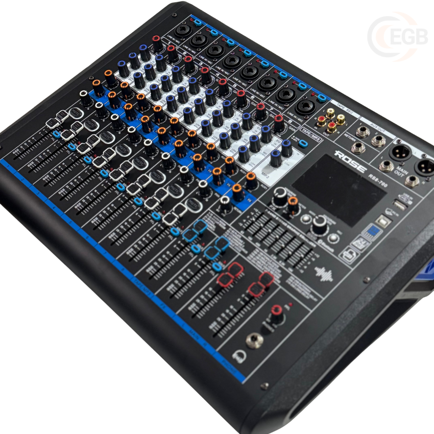 ROSE RS8-700 8 KANAL POWER MIXER 2 X 400W MAX
