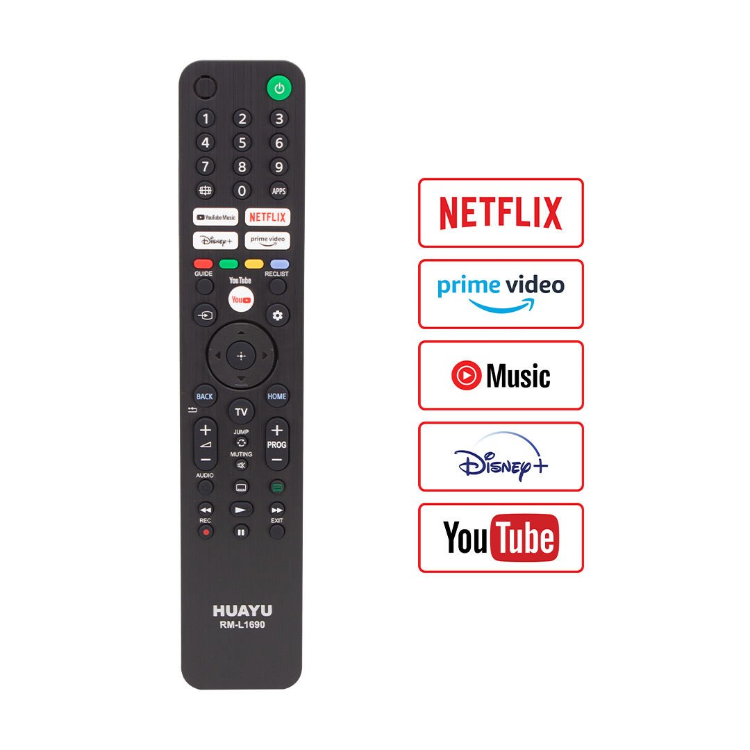 NETFLIX-YOUTUBE-PRIME VIDEO-DISNEY+ TUŞLU LCD LED TV KUMANDA BLİSTERLİ HUAYU KL SONY RM-L1690