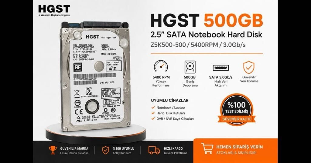 HGST 500 GB 2.5'' HARD DİSK