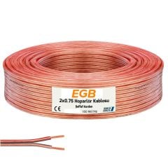 2x0.75 Hoparlör Kablosu Şeffaf Kordon 100mt EGB eg-5225