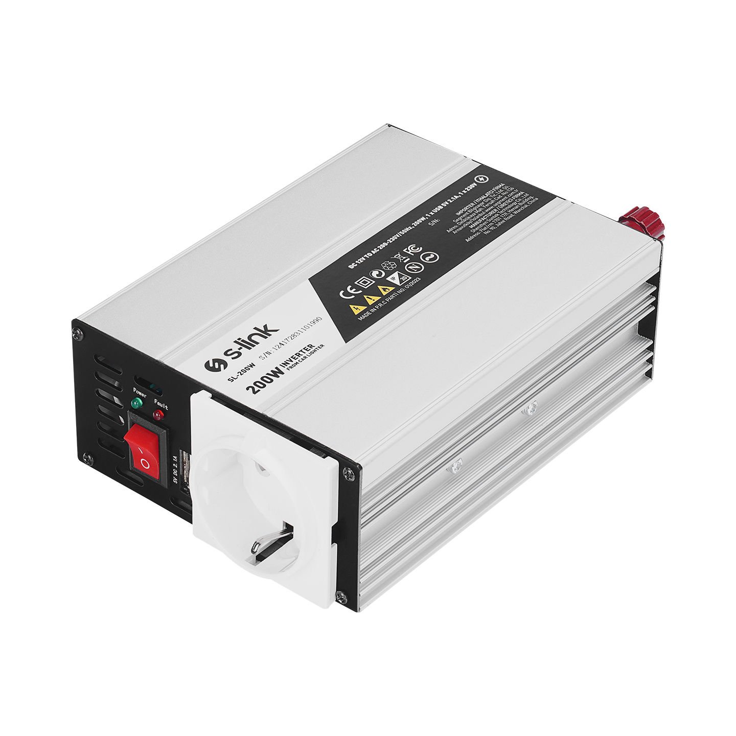 S-LİNK SL-200W Çakmak Power İnverter 12V 200W