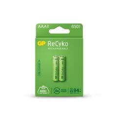 GP RECYKO Şarjlı Pil AAA İnce Kalem 650 Mah Ni-Mh 2Li Paket