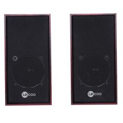 Lenovo Lecoo DS105 6W Ahşap Gövdeli Masaüstü Stereo Hoparlör - USB + 3.5mm Jack Girişli PC Hoparlörü