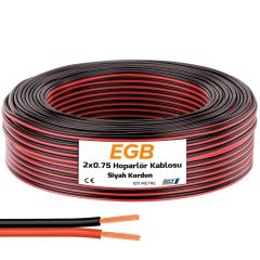2x0.75 Hoparlör Kablosu Siyah Kordon 100mt EGB eg-8855