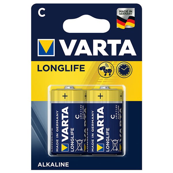 LONGLIFE POWER ALKALİN ORTA BOY C PİL 2Lİ PAKET FİYAT VARTA