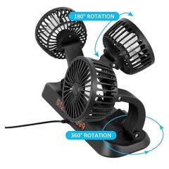 Powermaster FAN40 Araç İçi Vantilatör Fanı 12 Volt Çakmaklık Girişli 3 Başlıklı 360 Derece