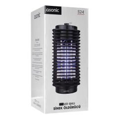 Asonic S24 PRO Kokusuz Taşınabilir LED Mavi Işıklı Sinek Öldürücü Siyah 4W Açılabilen Alt Kapak