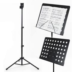 Magicvoice MV-19498 Katlanabilir Tripod Nota Sehpası Perfore Standı Konser Orkestra Tipi Yükseklik Ayarlı (50-150CM)