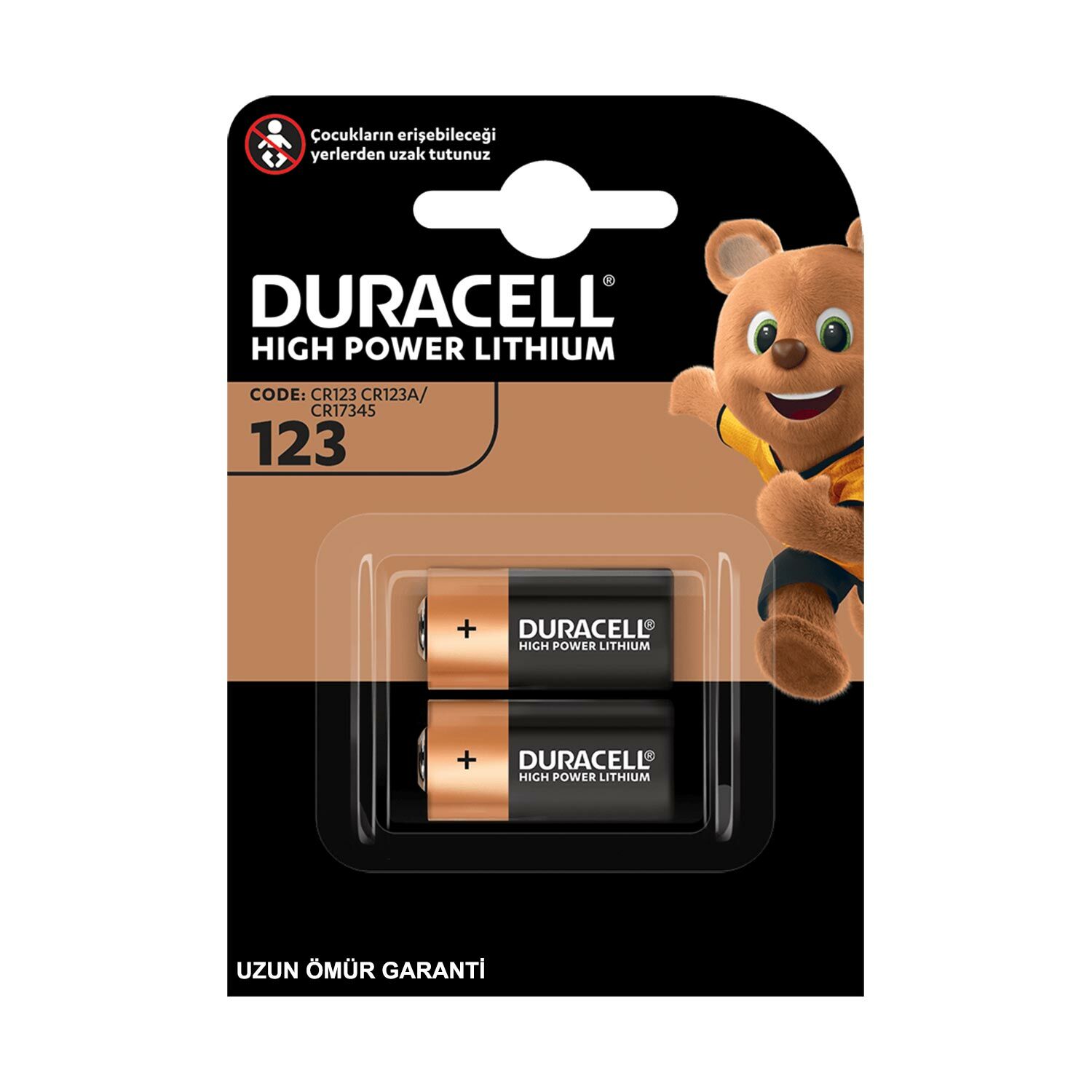 DURACELL Pil CR123 3V Lityum 2Li Paket