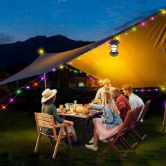 Powermaster HOP-8819 Solar Güneş Panelli Sensörlü Kamp Lambası (Filament + SMD + RGB Şerit)