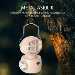 POWERMASTER LF-3328A 30 WATT POWER VE FİLAMENT LED KAMP LAMBASI ŞARJLI TYPE-C 155X115X85MM