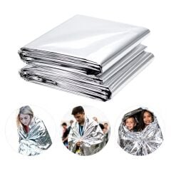 Sunup SN-14528 130x210cm Gümüş Acil Durum Termal İlkyardım Battaniyesi Isı Yansıtıcı Rüzgar Su Geçirmez