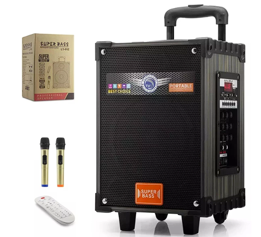 HADRON LT-912 Aktif Seyyar Anfi Uhf 2 El Mikrofonlu 25cm 50 Watt Bluetooth Usb