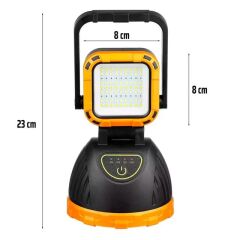 PowerMaster PM-8033A Solar Şarjlı 6 Modlu EL Feneri Ve Işıldak Acil Durum Lambası (Beyaz Sarı Kırmızı)