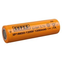 SUPEX SP 18650-1200F 3.7 VOLT LI-ION 1200 MAH DÜZ KAFA (BAŞLIKSIZ) ŞARJLI PİL
