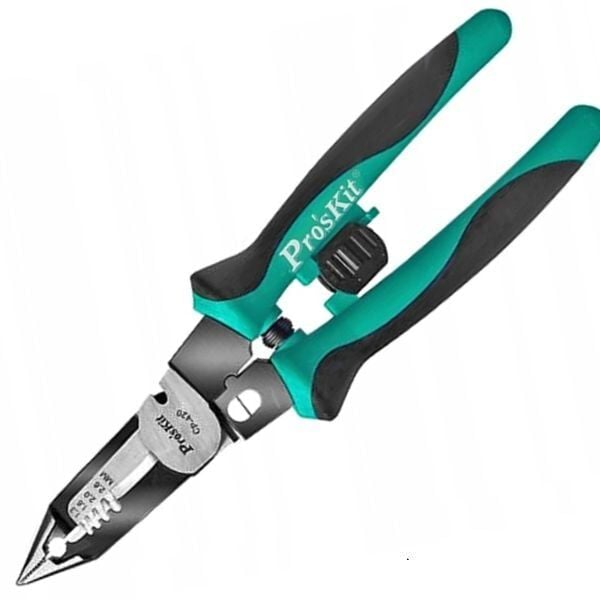 Proskit CP-420 Çok İşlevli Kablo Soyucu, Kesici, Terminal Sıkma Pensesi (B-38)