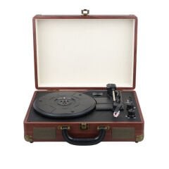 MAGICVOICE PU16 RETRO VİNTAGE ÇANTA PİKAP - RADYO - BLUETOOTH - USB MP3 ÇALAR 350X255X115MM