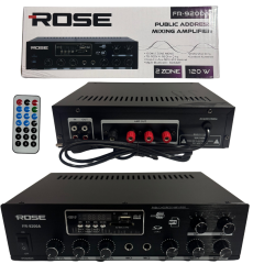 Rose FR-9200A 120W 2 ZONE MONO 2 Mikrofon Giriş
