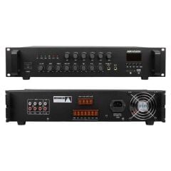 Hikvision DS-QAE0A120G1-VB6 120W 6 Bölgeli Zone Analog Amfi Amplifikatör USB/Bluetooth/AUX/SD Kart/Mik/RCA