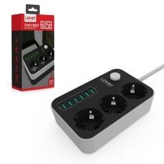 LDNIO SE-3631 3Lü Akım Korumalı Priz 1.5 Metre Anahtarlı 6XUSB