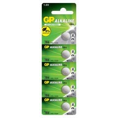 GP 186 LR43 ALKALİN 1.5 VOLT DÜĞME PİL (186F-2C5)(5'Lİ PAKET)