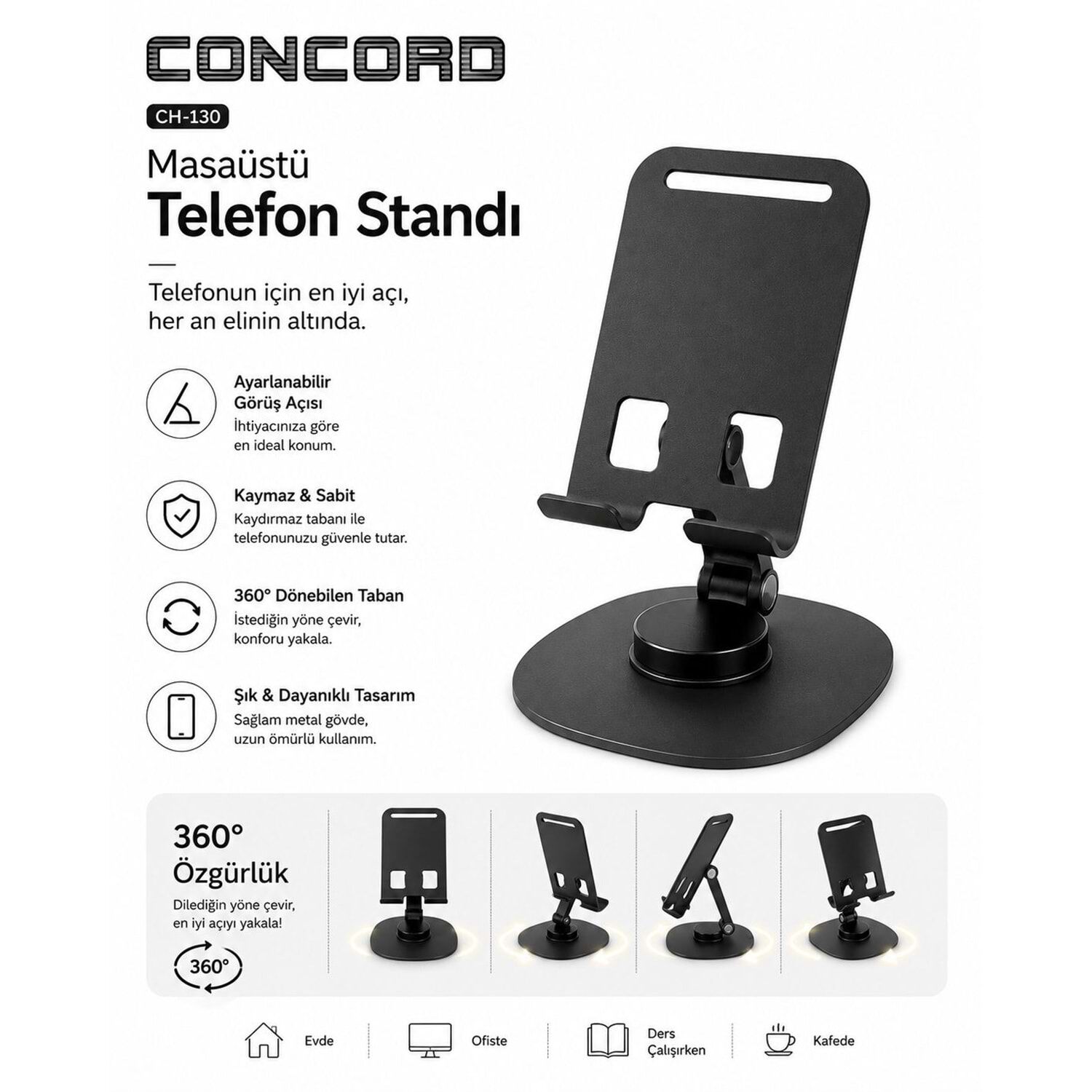 CONCORD CH-130 Masaüstü Telefon Standı