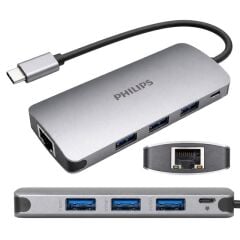 Philips SWR1607H/93 USB-C 5'i 1 Arada Hub - RJ45 Ethernet + 3 Port USB 3.0