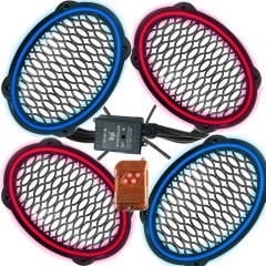 Çakar Ledli Oval Hoparlör Kapak Mavi Kırmızı EGB eg-1133